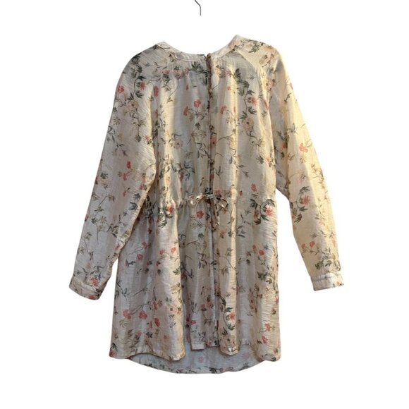 J. Jill Barley Sheer Floral Linen Blend Blouse Tunic Large - Picture 1 of 7